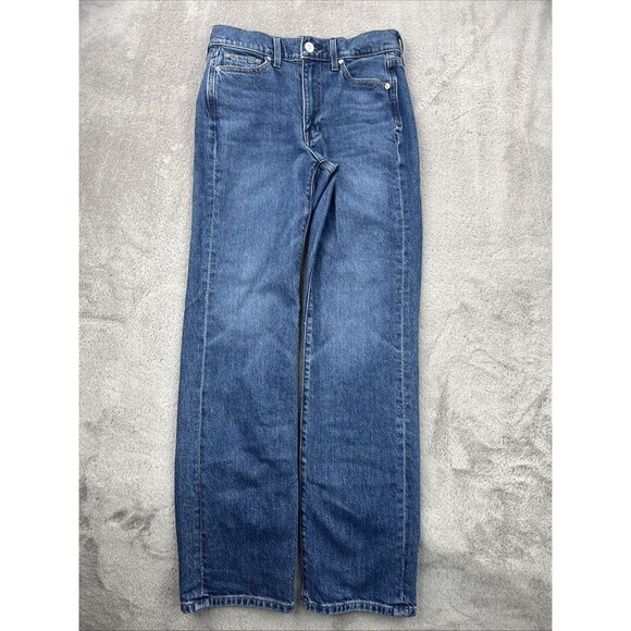 Ayr Jeans Womens 26 Blue The LaLa Made In LA Straight Leg Medium Wash USA Denim - Picture 1 of 16